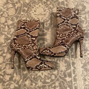 Stuart Weitzman Snakeskin Apollo Booties, US 9.5